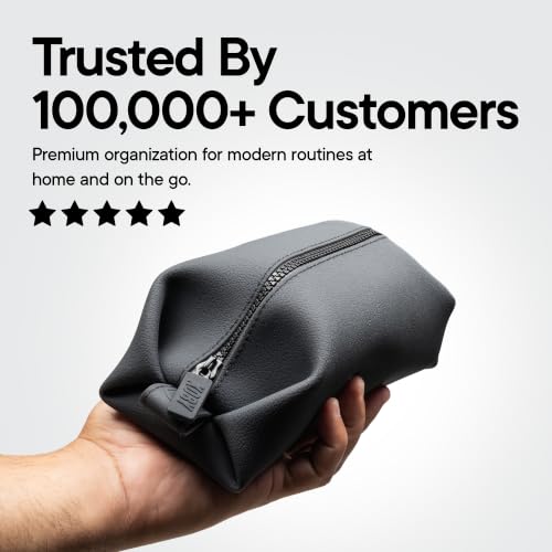 TOOLETRIES The Koby Dopp Kit Toiletry Bag – Lite 9" x 4.5" x 4.5", Charcoal | Compact silicone leak-resistant travel toiletry bag with a heavy-duty zipper that's easy to clean. - color: Charcoal, size: Lite 9" x 4.5" x 4.5"