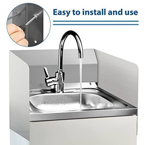 Therwen 2 Pcs Stainless Steel Side Splash Guard for Sink 20 x 12 Inch Wall Mount Guard with Screws Commercial Restaurant Hand Sink and Compartment Prep Sink Kitchen Sink Splash Protector Supply - size: 20 x 12 Inch