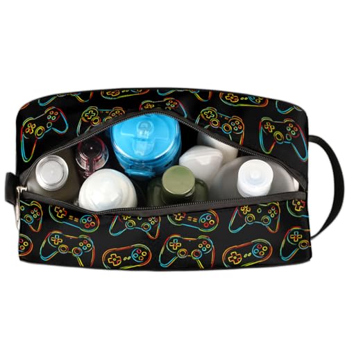 Travel Toiletry Bag for Boys Kids - Colorful Game Controller Waterproof Hanging Cosmetic Hygiene Bags Lightweight Large Shave Kit for Toiletries Accessories Bathroom Stuff, Gifts for Men - color: Colorful Game Controller