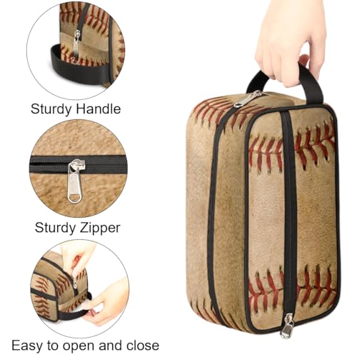 Kids Travel Toiletry Bag - Waterproof Hanging Cosmetic Bag for Boys Men - Large Shaving Bags for Toiletries Accessories Bathroom Stuff, Retro Baseball - color: Retro Baseball