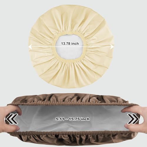 2 Pack Shower Caps for Women, Reusable Waterproof Shower Cap with Elastic Band, Thickened Waterproof Fabric Shower Bonnet for Braids, Long Hair - color: Mocha Taupe/Warm Beige