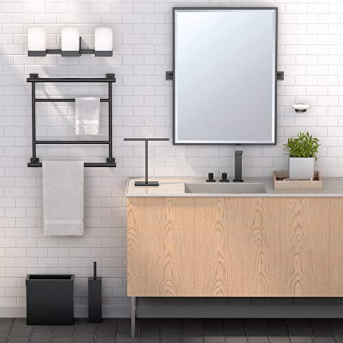 Gatco 1942MX Elevate Soap Dish Holder Matte Black | Wall Mounted 4.31" W X 2.10" H X 5.25" D Porcelain Round White Soap Dish with Matte Black Base for Bathroom - color: Matte Black, style: Elevate