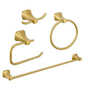 Brushed Gold Bathroom Hardware Set 4 Piece Gold Bathroom Accessories Set, 23.6 inch Bath Towel Bar Set | Towel Hook | Toilet Paper Holder | Hand Towel Holder - color: Brushed Gold