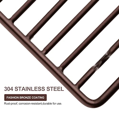 Bar Soap Dish Holder for Shower Bathroom Stainless Steel Rust Proof Self Draining, Bronze-1 Pack - color: Bronze-rectangular 1p