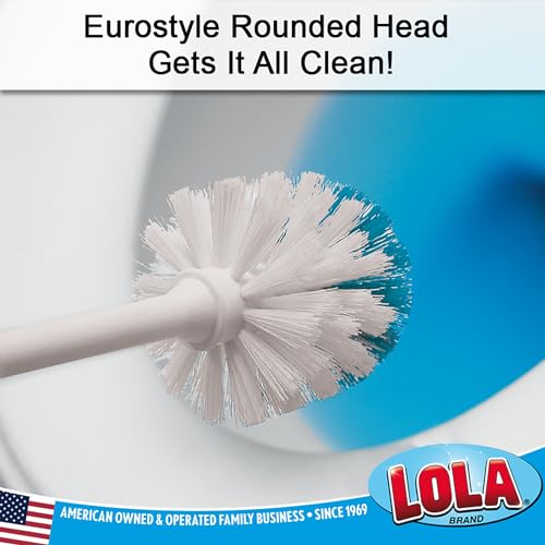 Toilet Brush and Holder Set, By LOLA, 6 Pack, Classic Version, Durable Bristles for Deep Cleaning, w/Compact Space Saving Storage Holder - size: 6 Pack, style: Classic Toilet Brush & Holder
