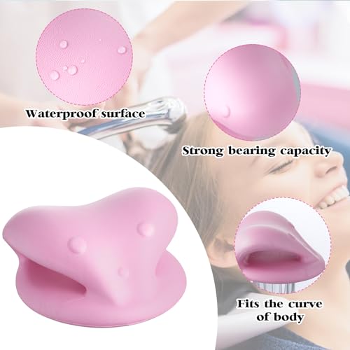 Hair Washing Station for Kids, in Ergonomic Kid Hair Washing Station,Sink Hair Washing Neck Pillow for Wash Time,Portable Hair Wash Basin for Children on Bathtub,or Sink On Floor （Pink）