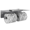 APLusee Gunmetal Gray Double Toilet Paper Holder with Shelf, 304 Stainless Steel Bathroom Tissue Roll Holder, Wall Mounted Paper Dispenser for Bathroom Kitchen, Fits Mega Rolls - color: Gun Gray, size: Double Rod