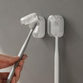 BALUCA 3 PCS Travel Toothbrush Head Covers Caps, Tooth Brush Protector Case Wall Mounted Hanging Rack Organizer for Travel, Camping, Bathroom, School, Business (White) - color: White