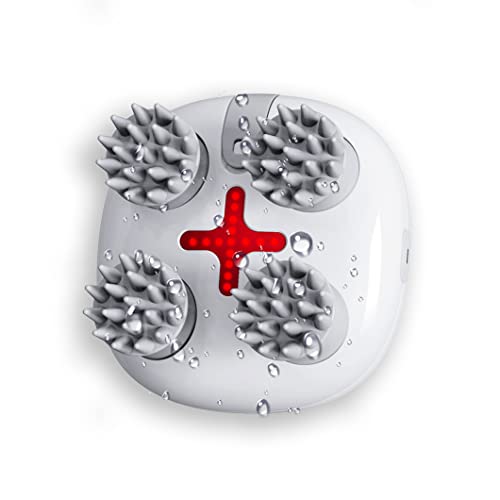 Portable Electric Mini Scalp Massager, Head Scratcher for Hair Growth, Deep Clean and Stress Relax, IPX7 Waterproof Rechargeable, Pets Massager - color: Grey, size: Standard