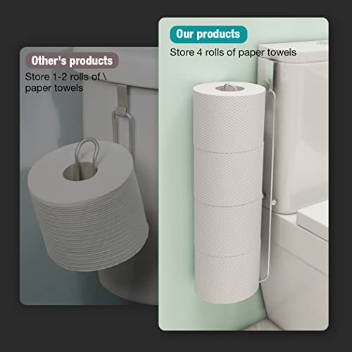 Conworld Toilet Paper Storage for 4 Roll Tissue, Over The Tank Toilet Paper Holder, Stainless Steel Rustproof Toilet Paper Holder Wall Mount, for Rv, Bathroom Storage and Organization, Silver, 1 Pack - color: Silver,hold 4 Rolls-1 Pcs
