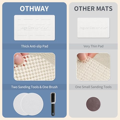 OTHWAY Large Stone Bath Mat, 32"x 20" Diatomaceous Earth Bath Mat for Bathroom Quick Drying Absorbing, Long Non-Slip Diatomite Hard Stone Shower Mat Instant Dry(White Grey) - color: White Grey