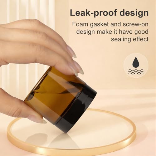 Loretoy 36 Pack 2 OZ Plastic Jars with Lids, BPA Free, Reusable, Refillable Transparent Cosmetic Containers for Bath Salts, Cosmetics, Powders, Beauty Product and Small Accessories, Brown - color: Brown, size: 2 Ounce