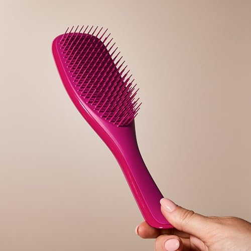Tangle Teezer Ultimate Detangler Brush, Straight to Wavy, Raspberry | Patented two-tier, regular-flex teeth reduce breakage & split ends on wet or dry hair; Shower-friendly hairbrush for all ages - color: Electric Raspberry