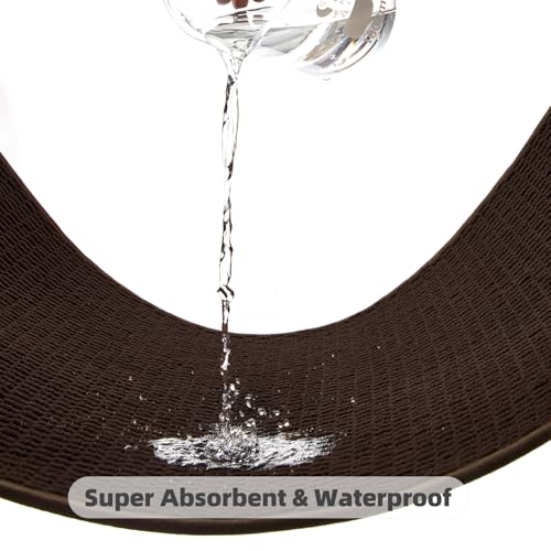TYUU Small Bathroom Rugs, Non Slip Washable Bath Rugs Super Absorbent Bathroom Rug Thin Quick Dry Low Pile Bath Mats, Brown 12"x12" - color: Brown01, size: 1' X 1' (Rectangular)