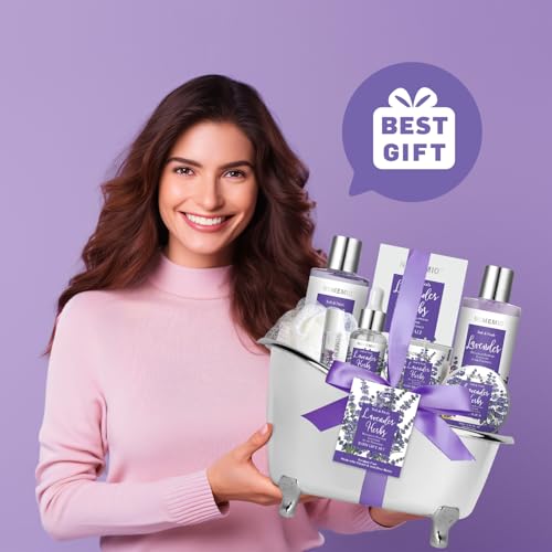 Mother's Day Gift, Spa Gift Basket for Women, 8pcs Lavender Spa Kit Set with Body Wash, Bubble Bath, Scrub, Bath & Beauty Skin Care Gift Sets, Christmas Gifts Set for Women, Her, Mom - size: 8pcs Lavender