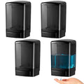 Hushee 4 Pcs Plastic Wall Mounted Soap Dispenser Commercial Manual Soap Containers Wall Dispenser for Kitchen Shower Hotel Liquid Shampoo Gel Chamber (33.8 oz 1000 ml,All Black) - color: All Black, size: 33.8 oz 1000 ml