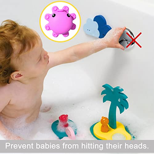 Silicone Bathtub Overflow Drain Cover with Suction Cup - Adds Inches of Water for Deeper Bath, Deep Pink - color: Pink