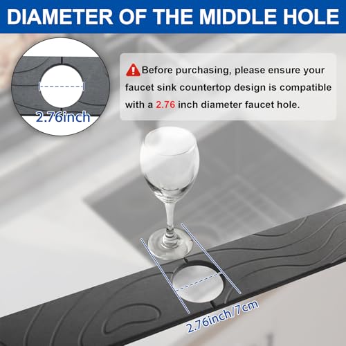 2 Pcs Faucet Mat for Kitchen Sink 15.74”×3.94” Diatomite Quick Dry Sink Splash Guard Absorbent Kitchen Stone Sink Tray Faucet Splash Guard for Bathroom Counter - size: 15.75 * 3.94"