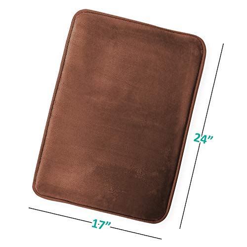Clara Clark Bathroom Rugs, Velvet Memory Foam Bath Mat, Non-Slip, Machine Washable Bath Rugs - Dries Quickly, Ultra Soft Plush Bath Mats for Bathroom, 17 x 24, Chocolate Brown - color: Brown, style: 17 x 24