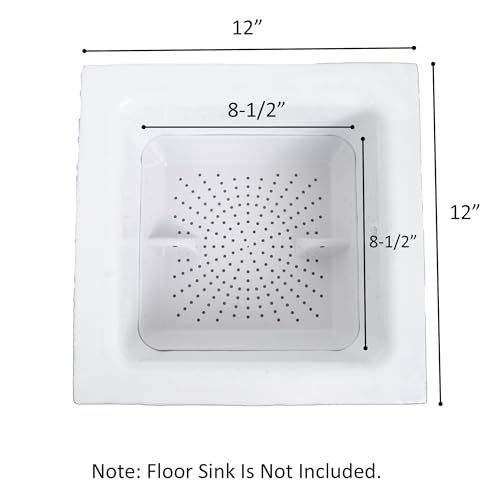 Leyso Floor Sink Commercial Drain Cover Strainer ABS Plastic Drop-in Basket 8-1/2" x 8-1/2" x 2-1/4" (2"H ABS) - Suitable for Kitchen, Restaurant, bar, Buffet - style: 2"H ABS