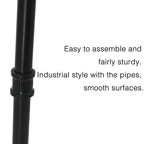 OVOV Industrial Freestanding Toilet Paper Holder Metal Rustic Paper Roll Holder Stand for Bathroom Storage Organization (Black) 24.8"