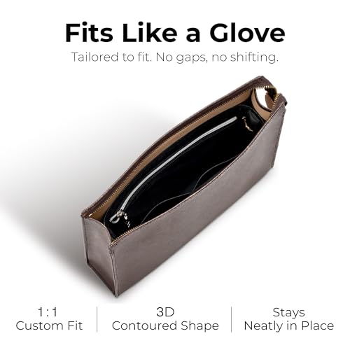 Handbag Organizer Insert for LV Toiletry Bag, Custom Fit Inside Premium Lightweight WaterResistant Purse Insert with Cup Holder Accessories (Matte Black, Fits-Toiletry 26) - color: Matte Black