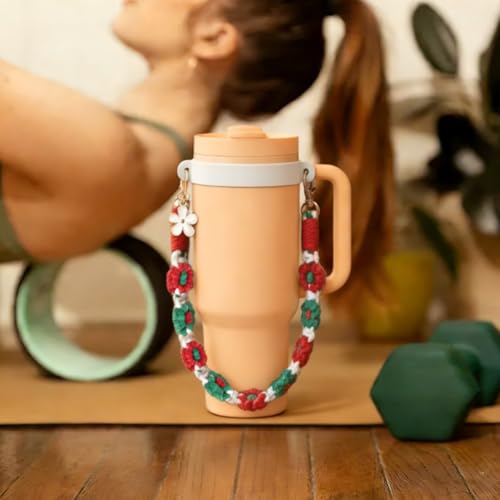 Silicone Water Bottle Handle Strap for Gym Travel Hiking Compatible with Stanley 30 & 40oz Cup Accessories for Men Women Gift - color: Style J