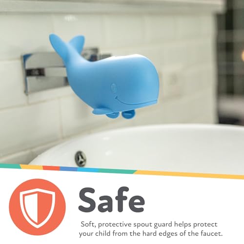 Nuby Bathtub Safety Spout Guard - Compatible with Most Standard Faucets - Bath Toys - Whale - style: Whale