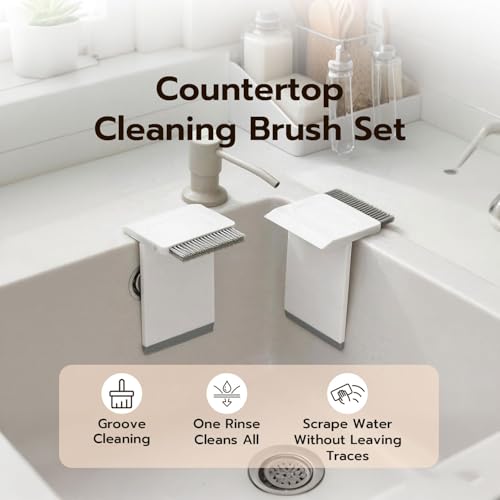 3-in-1 Triple-Purpose Cleaning Brush Set – Multi-Surface Scraper & Squeegee for Bathroom, Kitchen, Glass, Stove Grime & Tight Spaces
