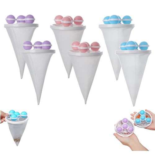 Pet Hair Remover for Laundry, Laundry Pet Hair Catcher, 2026 Upgraded Floating Hair Filter Mesh Removal, Washing Machine Lint Catcher, Cat and Dog Hair Washing Machine Catcher; (Mixed Color 6 Pack) - color: Blue + Purple + Pink+blue + Purple + Pink