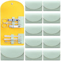 12 Set Manicure Set Bulk Mini Manicure Nail Clipper Kit 7 in 1 Stainless Steel Professional Nail Care Pedicure with Travel Portable Bag Grooming Kits for Women Men Home(Light Green) - color: Light Green
