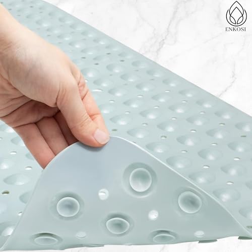 ENKOSI Bath Mat - Large Non Slip Bathtub & Shower Mat - Extra Long 40 x 16 Inch Bathroom Mats for Tub Nonslip Anti Slip Bathmats (40x16 Mint Green 1-Pack) - color: Mint Green