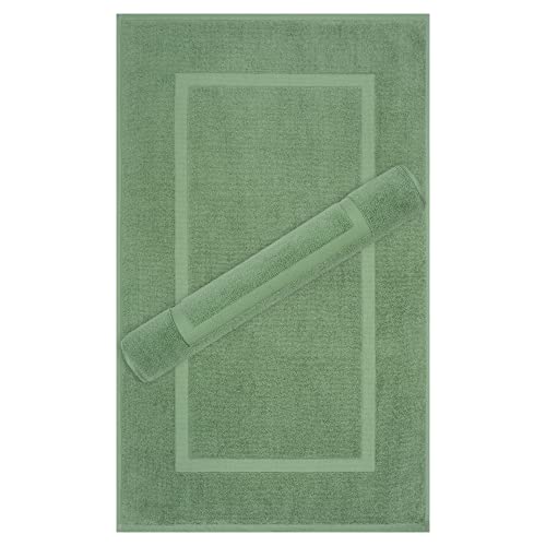 Cotton Paradise 100% Cotton Turkish Bathmat Set, Soft Absorbent Quick Dry, 2 Piece 20x34 Bathmat Floor Set, Sage Green - color: Sage Green, size: 2 PC 20x34"