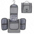 Hanging Toiletry bag & Makeup Bag for Travel, Water-Resistant Organizer Toiletries Bag with Separate Compartments, Travel Essentials Kit (Gray) - color: Gray