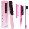Slick Back Hair Brush for Smooth Flyaways, Frizz, Sleek Ponytail, Buns and Edge Baby Hair | Slickback Brushes Hair Comb, Edge Brush, Teasing Brush Styling Accessories for Girls, Kids, Women & Men