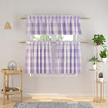 3 Pieces Tier Curtains and Valance Set Buffalo Check Kitchen Tiers Plaid Gingham Rod Pocket Classic Short Small Cafe Curtains Country Farmhouse Cafe Bathroom 54"x18"/27"x24" Lilac & White - color: Plaids Lilac&white, size: 27"W x 24"L (Pack of 3)