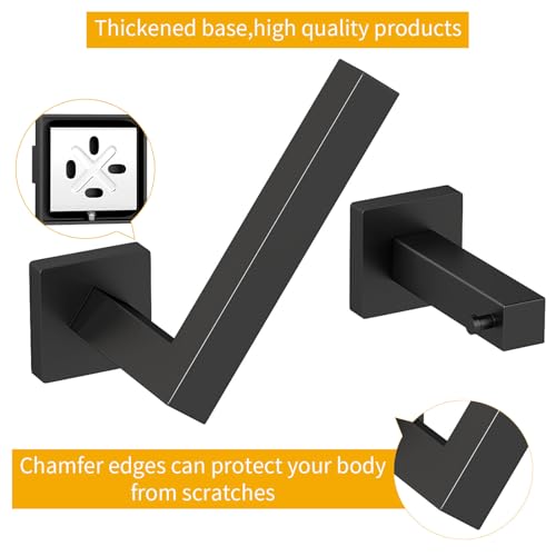 FLE Toilet Paper Holder Wall Mount, Matte Black Bathroom Hardware Set | Stainless Steel Hand Towel Holder Toilet Paper Holder Set, Matte Black Bathroom Accessories Hardware Set