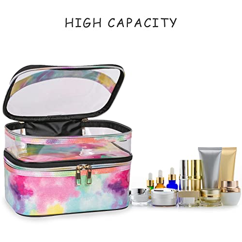 Cosmetic Bag Makeup Bag Travel Cosmetic Bags for Women Makeup bags Cases Portable Waterproof Foldable (Tie-Dye) - color: 10-Multicolor