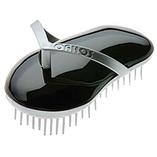 B120 Shower Head Brush/Exfoliator Shampoo Brush/Head Massager Scalp Stress Relax Shower Brush/Scalp Scrub Hair Brush Massager/Hair Massager for Hair Growth/Scalp Dandruff Brush Small Hair Brush - color: Silver Black