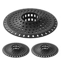 Aluvor Bathtub Drain Hair Catcher,Silicone Tub Hair Catcher Drain Protector | Collapsible Shower Hair Drain Catcher Strainer for 1.48'' to 1.76'' Flat Regular Drains, 3PCS/Black - color: ‌dark Black