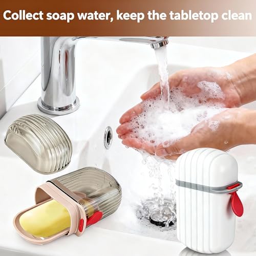 2-Pack Waterproof & Leakproof Travel Soap Case with Lid, Portable Soap Container with Draining Layer for Travel, Camping, Bathroom, Gym, Outdoor