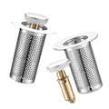 Bathroom Sink Stopper 2Pcs,Sink Drain Strainer,Hair Catcher with Removable Stainless Steel Filter Basket,Universal Sink Plug,Suitable for Most Sinks,Washbasin,Bathtubs