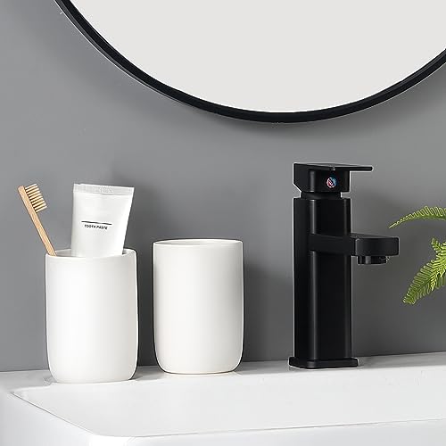 Toothbrush Holders for Bathrooms - 1 Cups Ceramic Toothbrush Toothpaste Holders, White Bathroom Tumbler Cups Reusable Toothbrush Mouthwash Cup, Bathroom Counter Organizer. - color: White, size: 1pcs