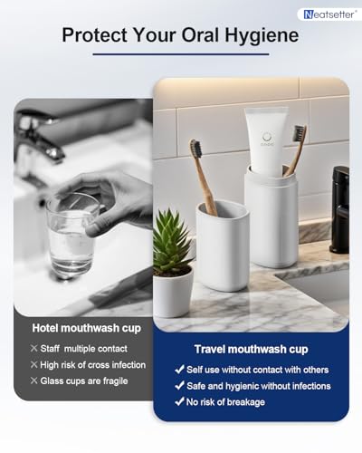 Travel Toothbrushes Holder – Portable Toothbrush Containers with Rinse Cup, Toothpaste Case with Leak-Proof Cover for On-The-Go Oral Care (Grey) - color: Grey