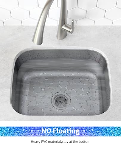 Bligli Pebble Sink Mat for Stainless Steel/Ceramic Sinks, PVC Eco-Friendly Sink Protectors for Bottom of Kitchen Sink, Dishes and Glassware, Fast Draining, 15.7 x 11.8 inch (2 Pack, Bling Clear) - color: Bling Clear