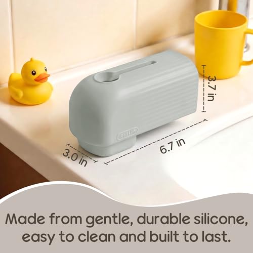 Roslim Baby Bathtub Faucet Cover, Upgraded Silicone Bath Faucet Cover for Kids, Bath Spout Cover for Baby, Faucet Cover for Bathtub Safety, Toddler Bath Tub Water Spout Cover, Universal Fit, Grey - color: Grey