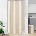 Small Stall Boho Farmhouse Shower Curtain with Tassel, Linen Bohemian French Country Chic Bathroom Shower Curtain Set, Modern Striped Textured Shower Curtain 36x72 - Beige/Cream - color: Beige, size: 36"W x 72"L (Pack of 1)