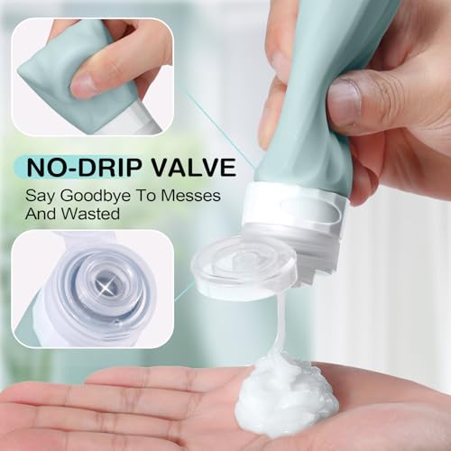 Silevoler 14pack Travel Bottles for Toiletries, TSA Approved Travel Size Toiletries Containers Set, Premium Silicone Leak Proof Refillable Squeezable & Creams jars Accessories Kit W/Clear Bag (Gray) - color: Gray