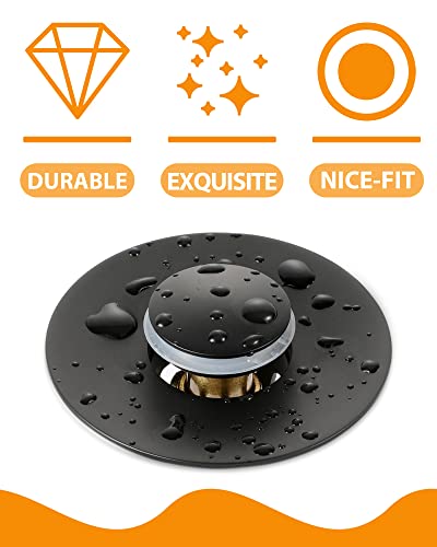Tgosomt Bathroom Sink Stopper 3 Pack, Bathroom Sink Drain Strainer, Revolutionary Bathroom Accessories and Essentials (Matte Black) - color: Matte Black, size: 3 Pack