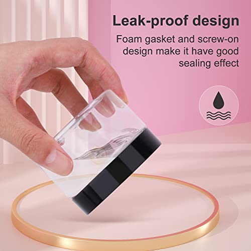 Loretoy 36 Pack 4 OZ Plastic Jars with Lids, BPA Free, Reusable, Refillable Transparent Cosmetic Containers for Bath Salts, Cosmetics, Powders, Beauty Product and Small Accessories - color: Black, size: 4 Ounce